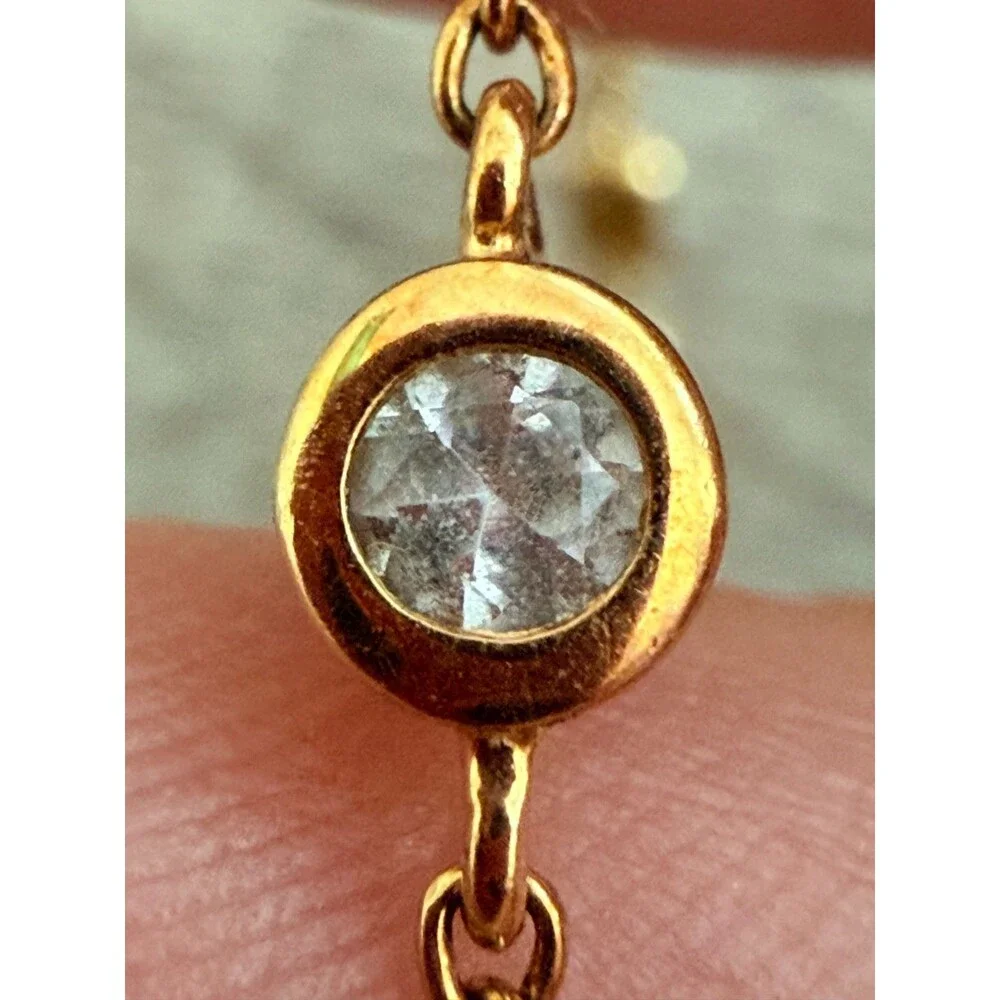 Madewell Demi-Fine 14K Gold Vermeil Sterling Silver 925 White Topaz Rose Cut